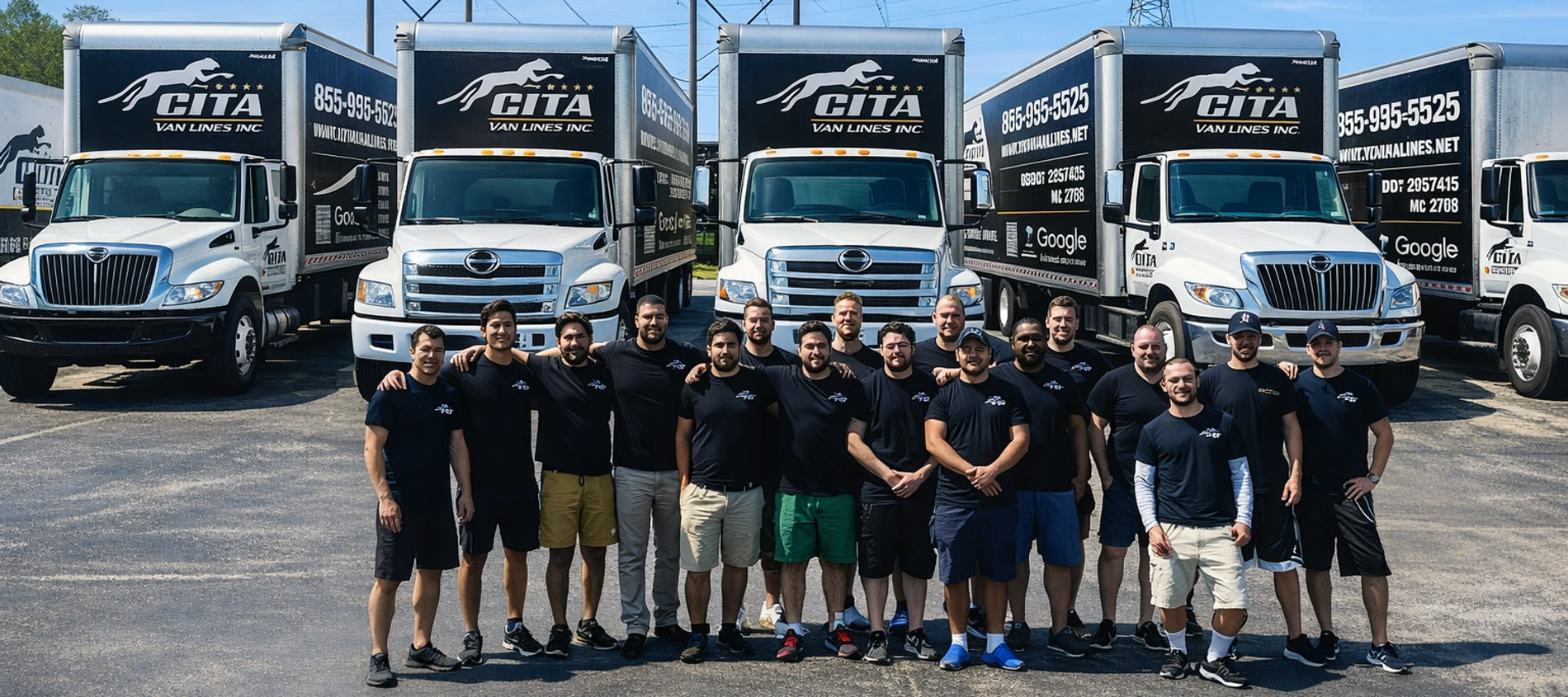 Cita Van Lines team and full truck fleet